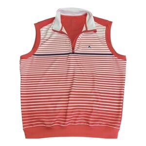 BOBBY JONES GOLF X-H2O 1/3 ZIP POLY/SPANDEX SLEEVELESS VEST STRIPED